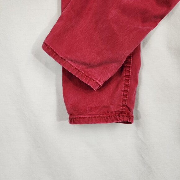 Old Navy Rockstar Super Skinny High Rise Pants Women's 6 Red Button Up Soft - Picture 8 of 11